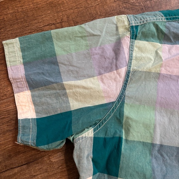 Urban Pipeline Men's XXL Plaid Short Sleeve Shirt Button Down Pocket Green Blue - Picture 3 of 10